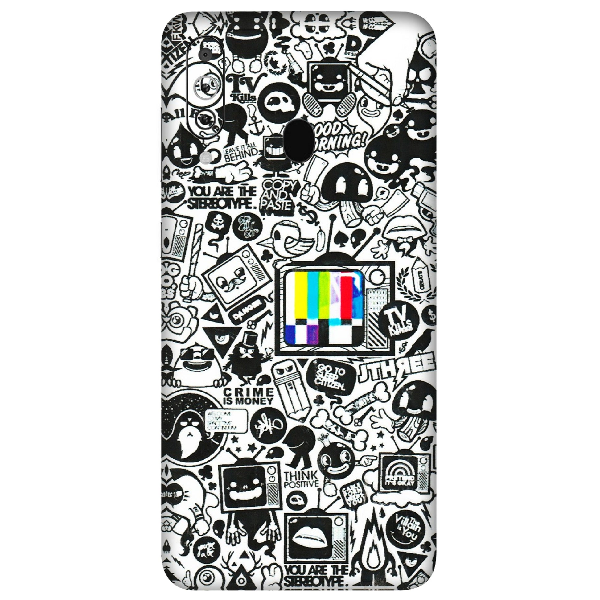 Samsung M/F/Note/Flip and C Phone Skins (All Models) - Doodles Positive Art - 3D Embossed Finish (L-263) Samsung Galaxy M40