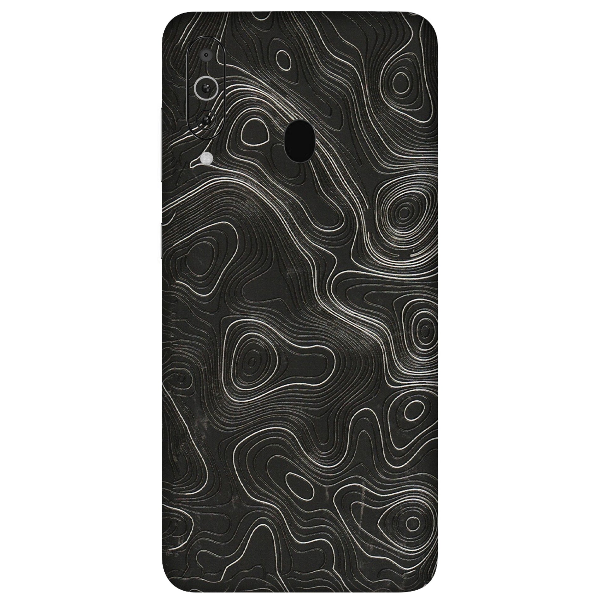 Samsung M/F/Note/Flip and C Phone Skins (All Models) - Abstract White Line Map - 3D Embossed Finish (L-269) Samsung Galaxy M40