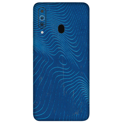 Samsung M/F/Note/Flip and C Phone Skins (All Models) - Abstract Blue Line Map - 3D Embossed Finish (L-272) Samsung Galaxy M40
