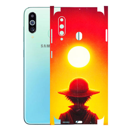 Samsung M/F/Note/Flip and C Phone Skins (All Models) - Cool Sunset With Monkey D.Luffy Anime - 3D Embossed Finish (L-329) Samsung Galaxy M40