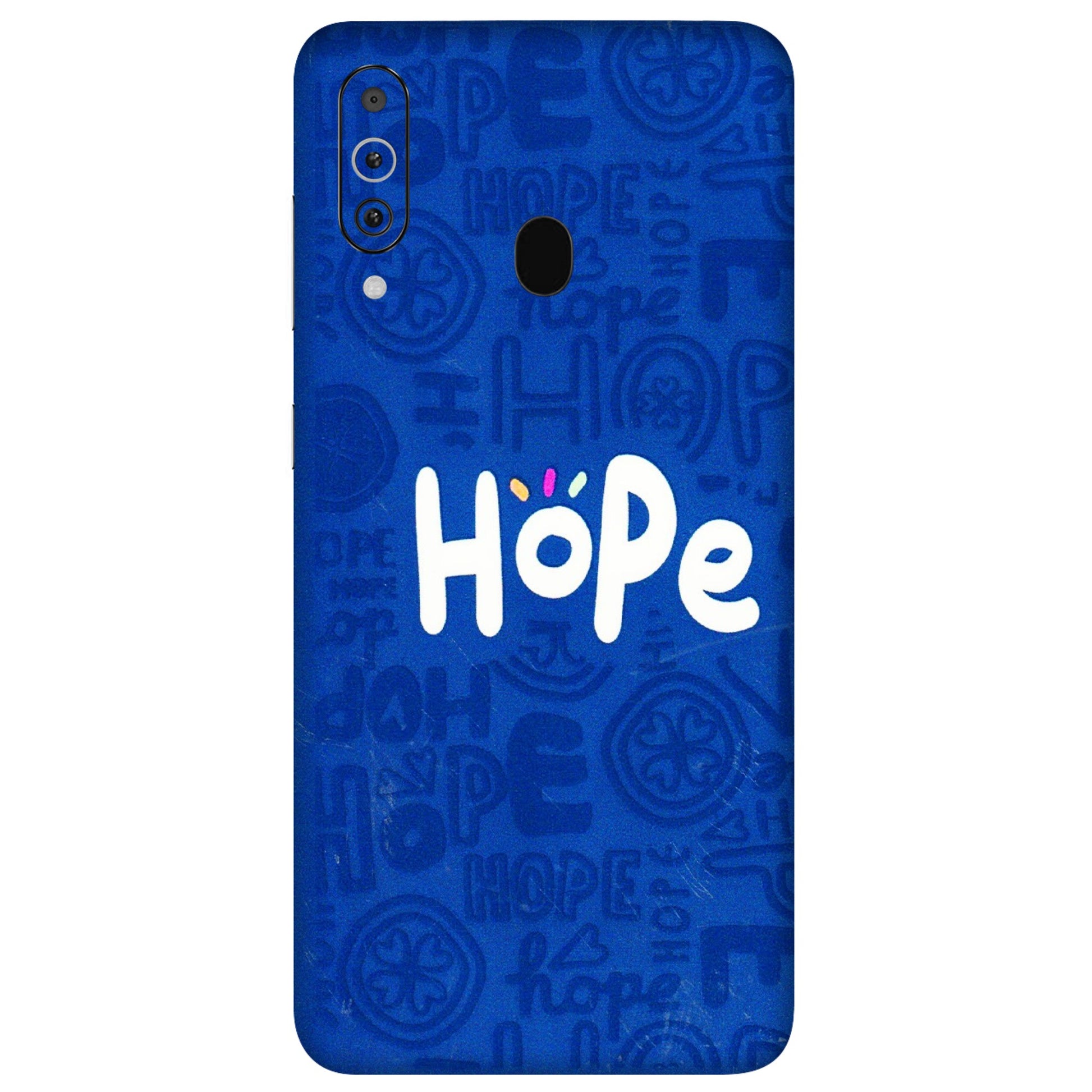 Samsung M/F/Note/Flip and C Phone Skins (All Models) - Hope Doodles Blue - 3D Embossed Finish (L-43) Samsung Galaxy M40
