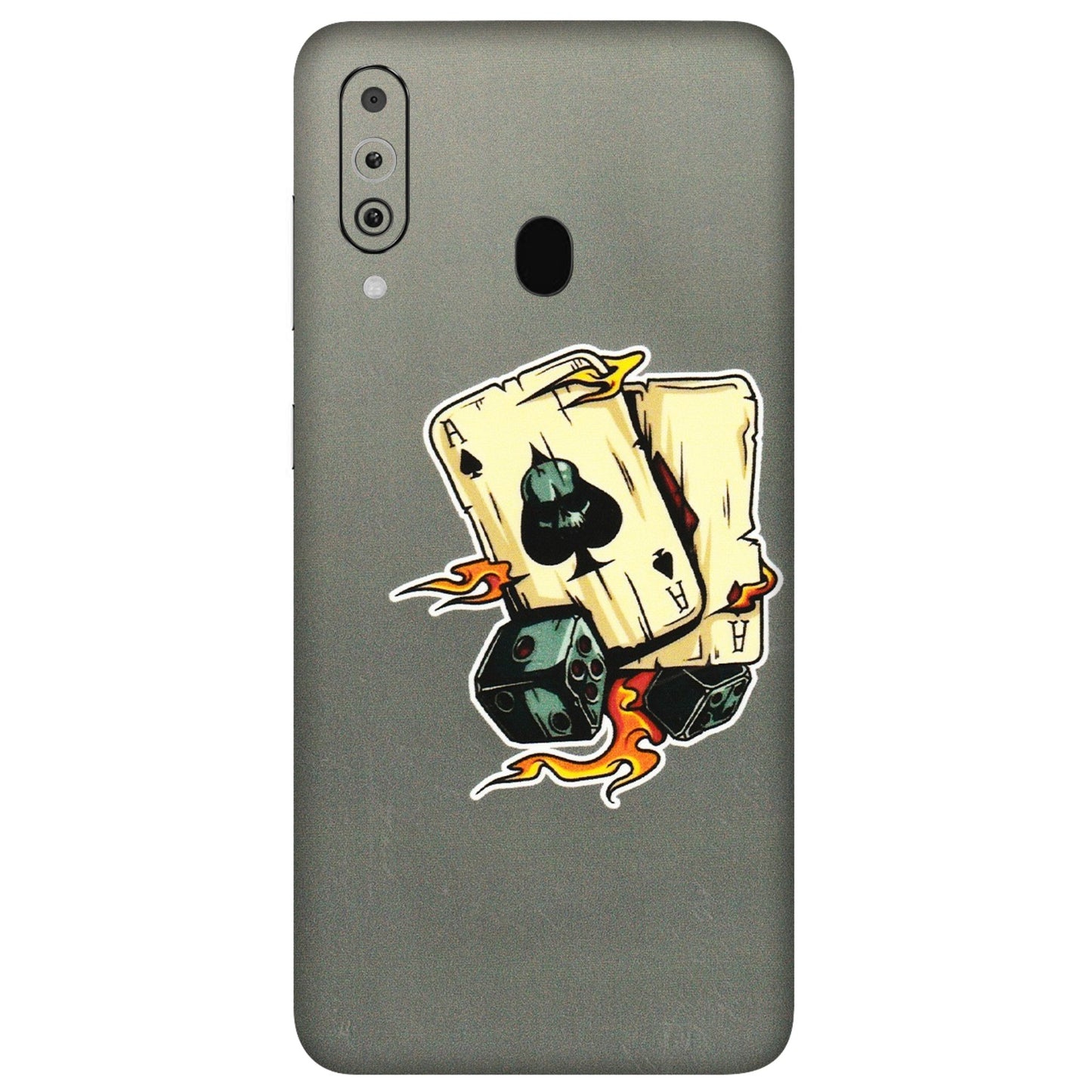 Samsung M/F/Note/Flip and C Phone Skins (All Models) - Grey Cards Of Ace - 3D Embossed Finish (L-77) Samsung Galaxy M40