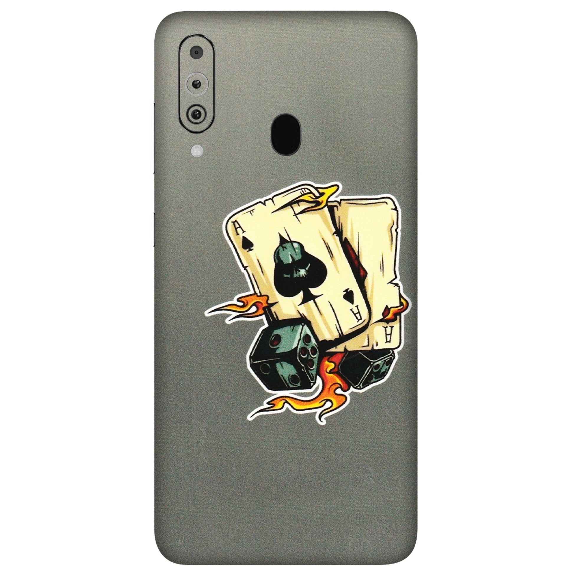 Samsung M/F/Note/Flip and C Phone Skins (All Models) - Grey Cards Of Ace - 3D Embossed Finish (L-77) Samsung Galaxy M40