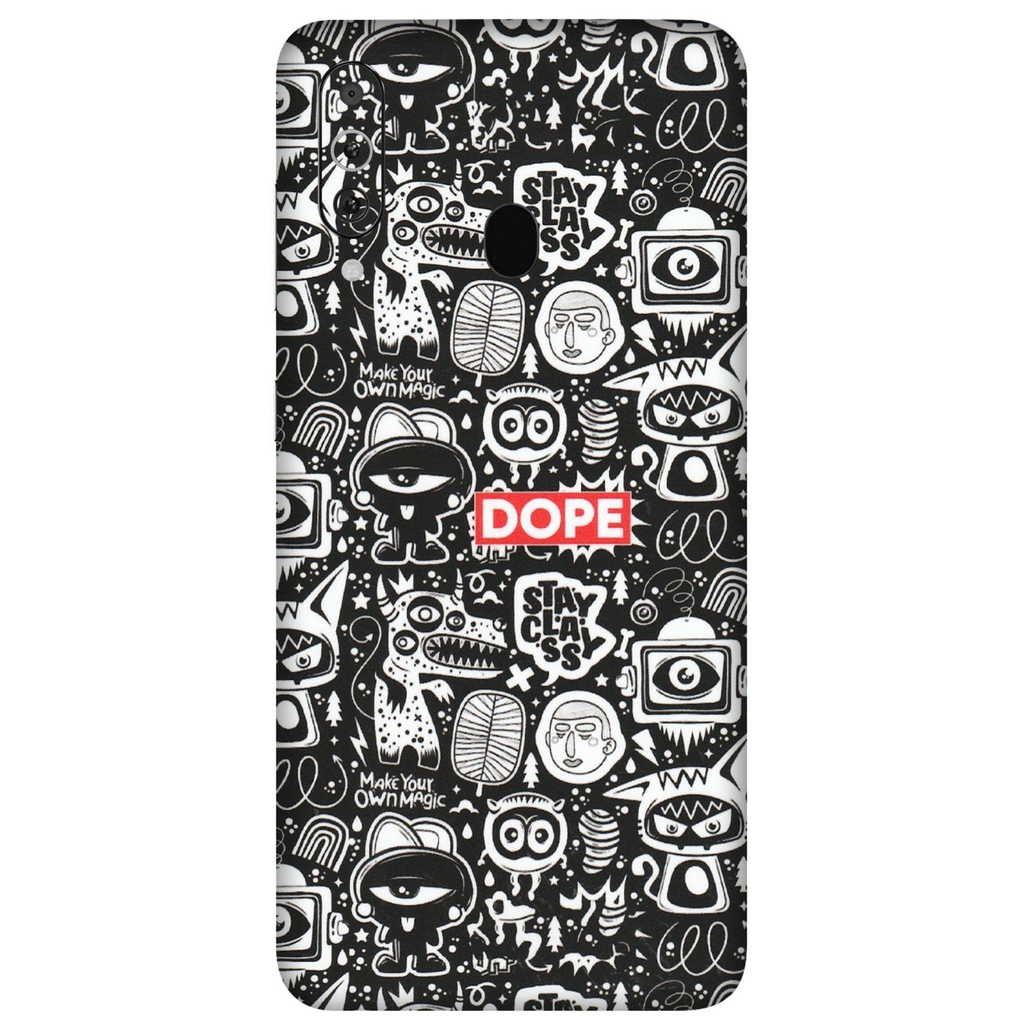 Samsung M/F/Note/Flip and C Phone Skins (All Models) - Dope Stay Classy Black Doodles - Matte Finish (M-126) Samsung Galaxy M40