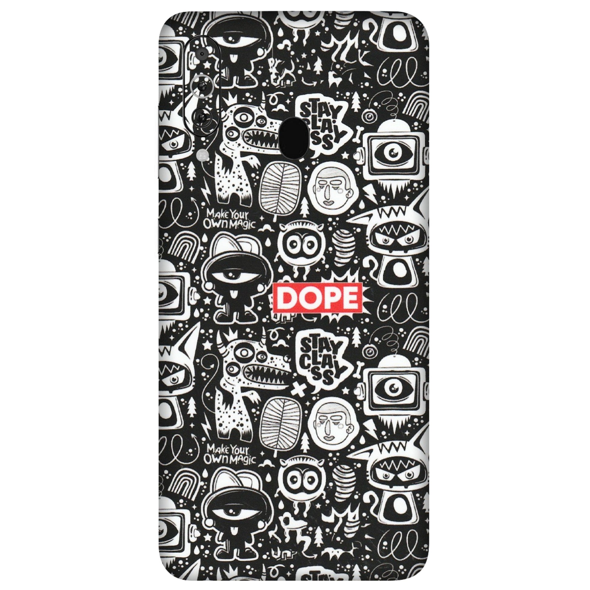 Samsung M/F/Note/Flip and C Phone Skins (All Models) - Dope Stay Classy Black Doodles - Matte Finish (M-126) Samsung Galaxy M40