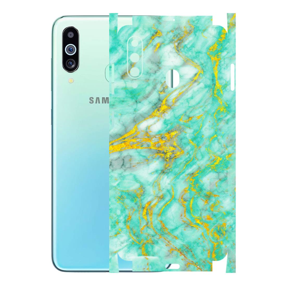 Samsung M/F/Note/Flip and C Phone Skins (All Models) - Green And Gold Marble Feel - Matte Finish (M-16) Samsung Galaxy M40