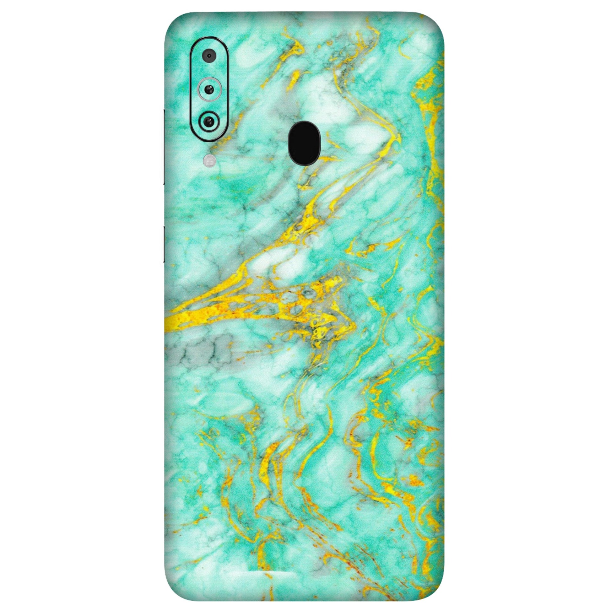 Samsung M/F/Note/Flip and C Phone Skins (All Models) - Green And Gold Marble Feel - Matte Finish (M-16) Samsung Galaxy M40