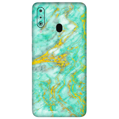Samsung M/F/Note/Flip and C Phone Skins (All Models) - Green And Gold Marble Feel - Matte Finish (M-16) Samsung Galaxy M40