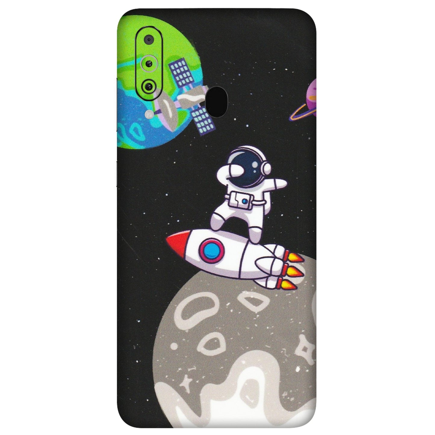 Samsung M/F/Note/Flip and C Phone Skins (All Models) - Astronaut Vibing Toon Running - Matte Finish (M-39) Samsung Galaxy M40