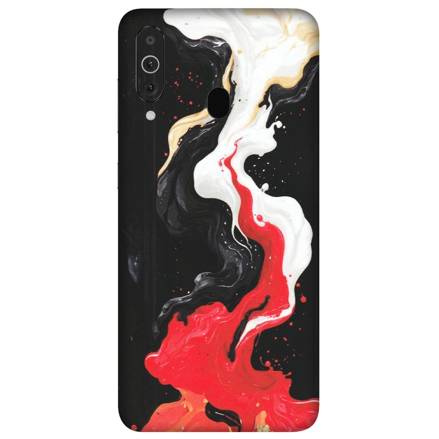 Samsung M/F/Note/Flip and C Phone Skins (All Models) - Black Red White Paint Splash Fusion - Matte Finish (M-56) Samsung Galaxy M40