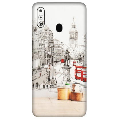 Samsung M/F/Note/Flip and C Phone Skins (All Models) - London Street - Transparent Finish (T-02) Samsung Galaxy M40