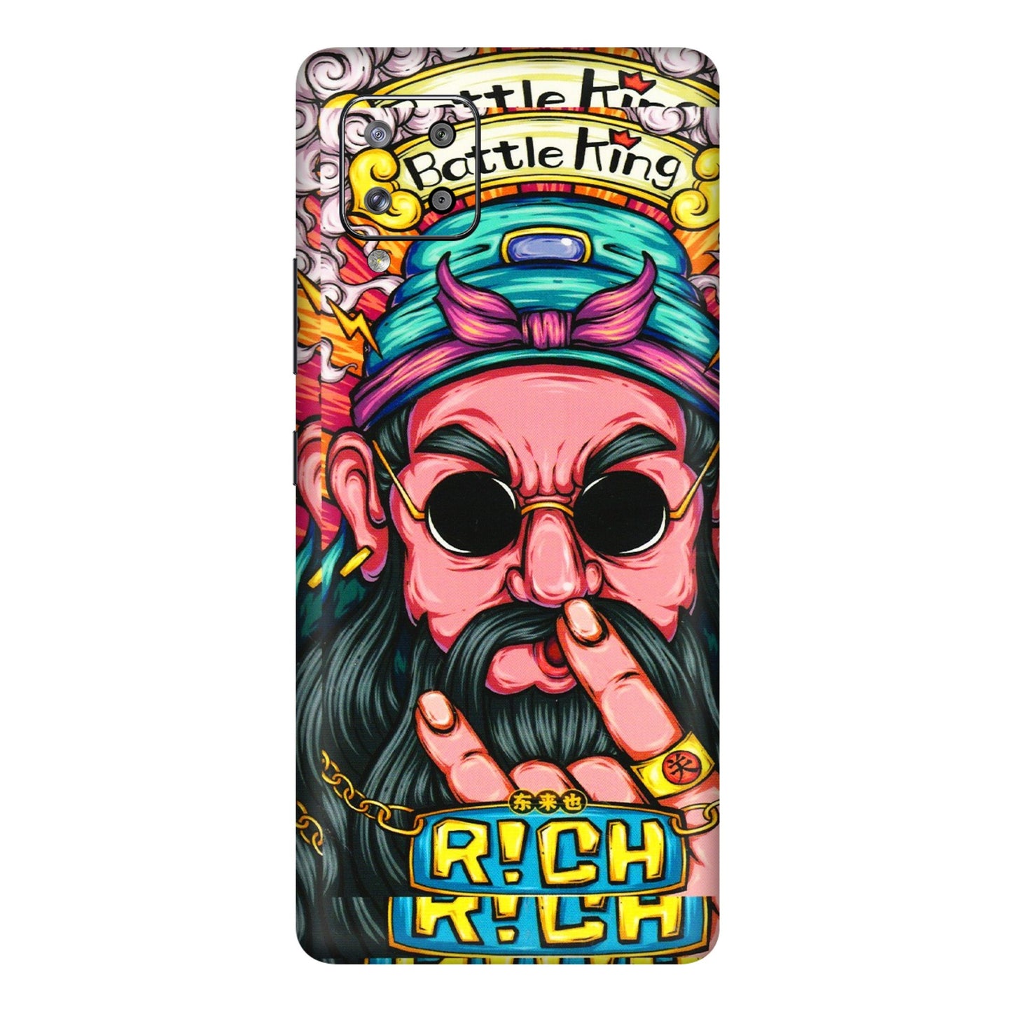 Samsung M/F/Note/Flip and C Phone Skins (All Models) - Battle King Dude Face - 3D Embossed Finish (L-178) Samsung Galaxy M42