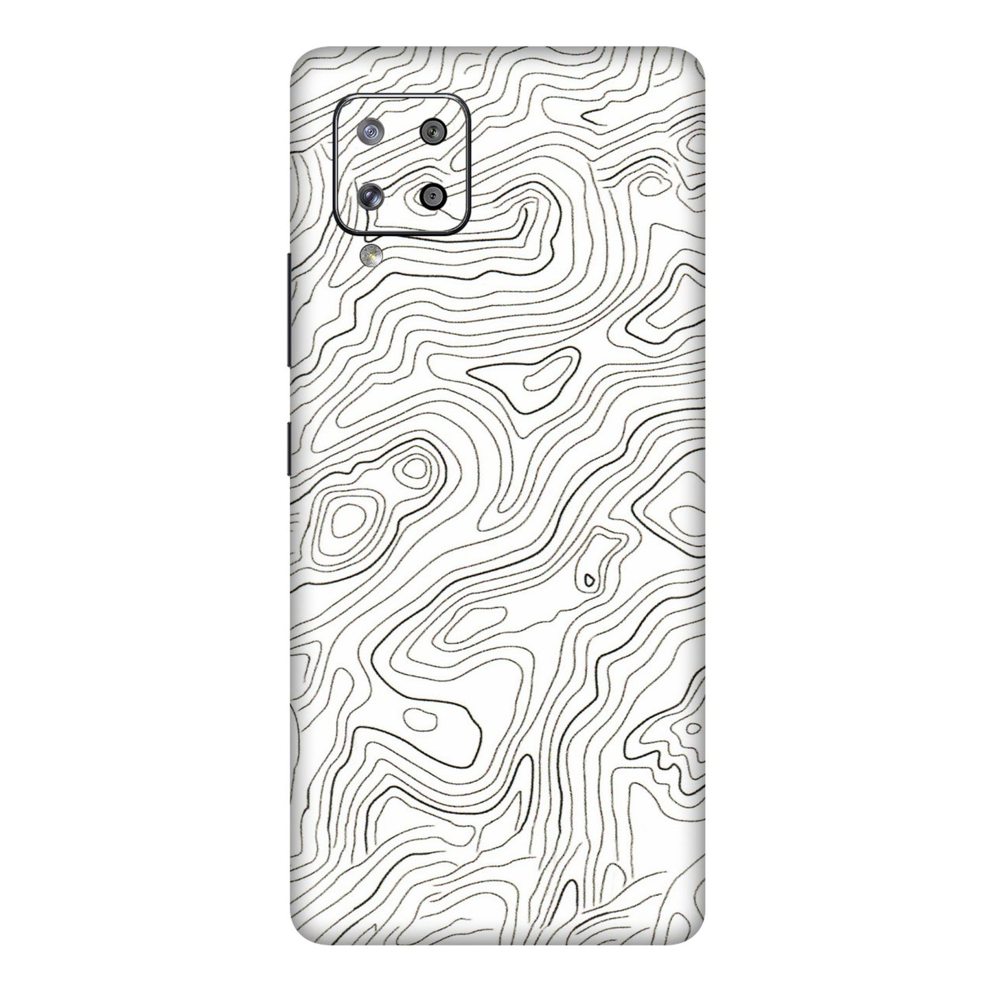 Samsung M/F/Note/Flip and C Phone Skins (All Models) - White Black Swirls - 3D Embossed Finish (L-219) Samsung Galaxy M42