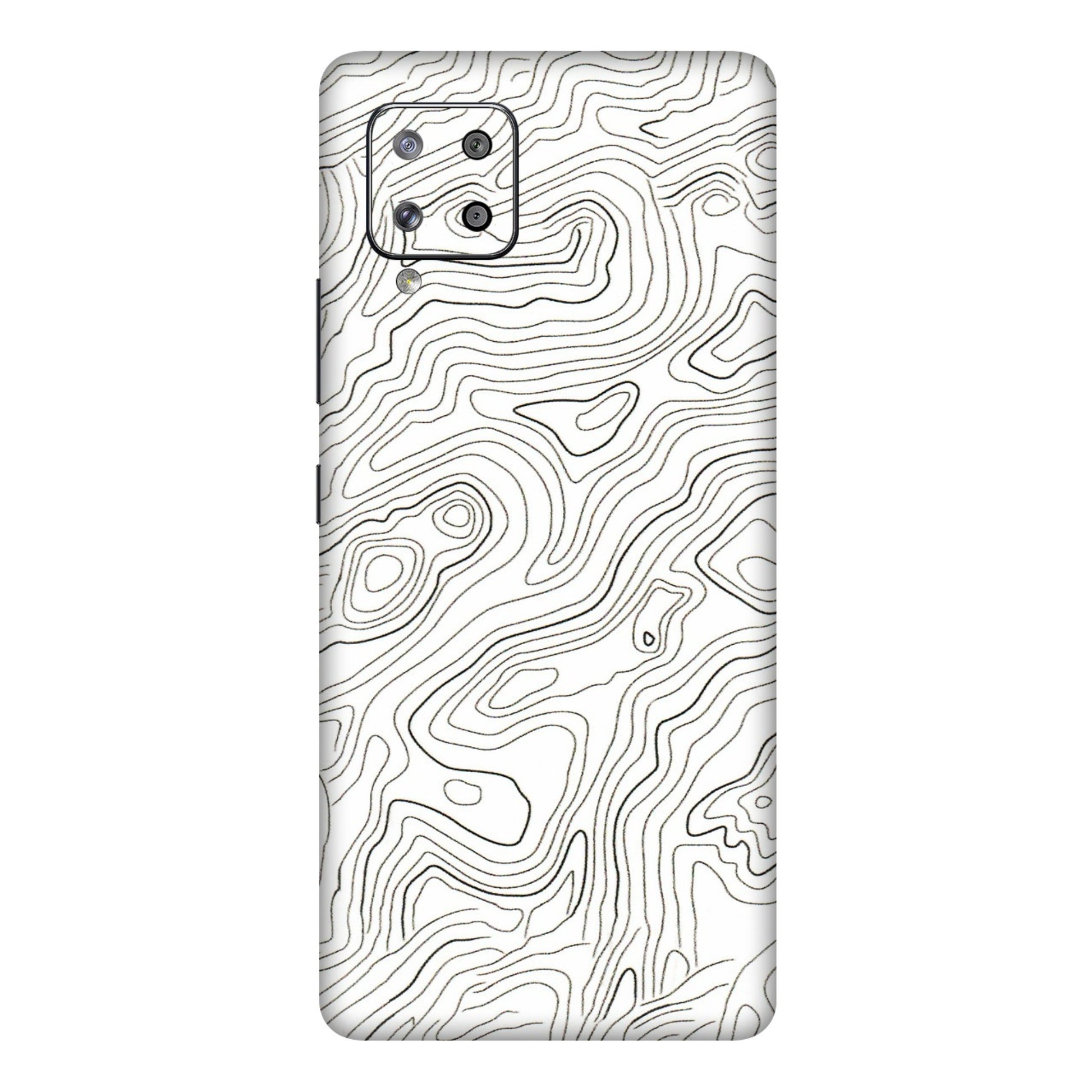 Samsung M/F/Note/Flip and C Phone Skins (All Models) - White Black Swirls - 3D Embossed Finish (L-219) Samsung Galaxy M42