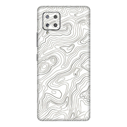 Samsung M/F/Note/Flip and C Phone Skins (All Models) - White Black Swirls - 3D Embossed Finish (L-219) Samsung Galaxy M42