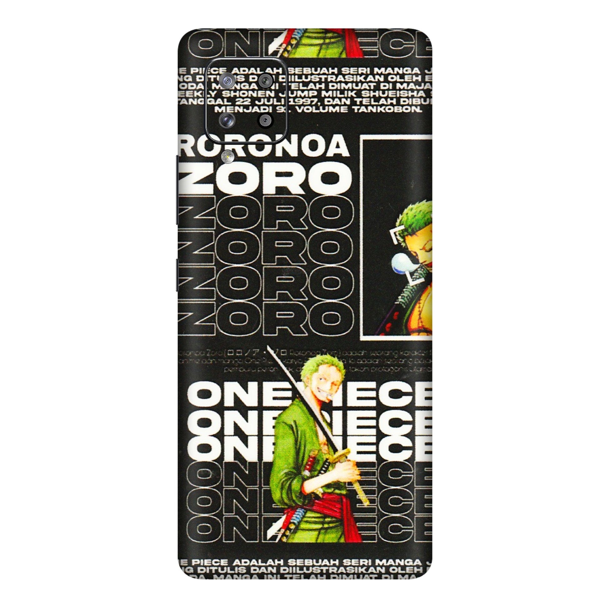 Samsung M/F/Note/Flip and C Phone Skins (All Models) - One Piece Zoro - 3D Embossed Finish (L-250) Samsung Galaxy M42