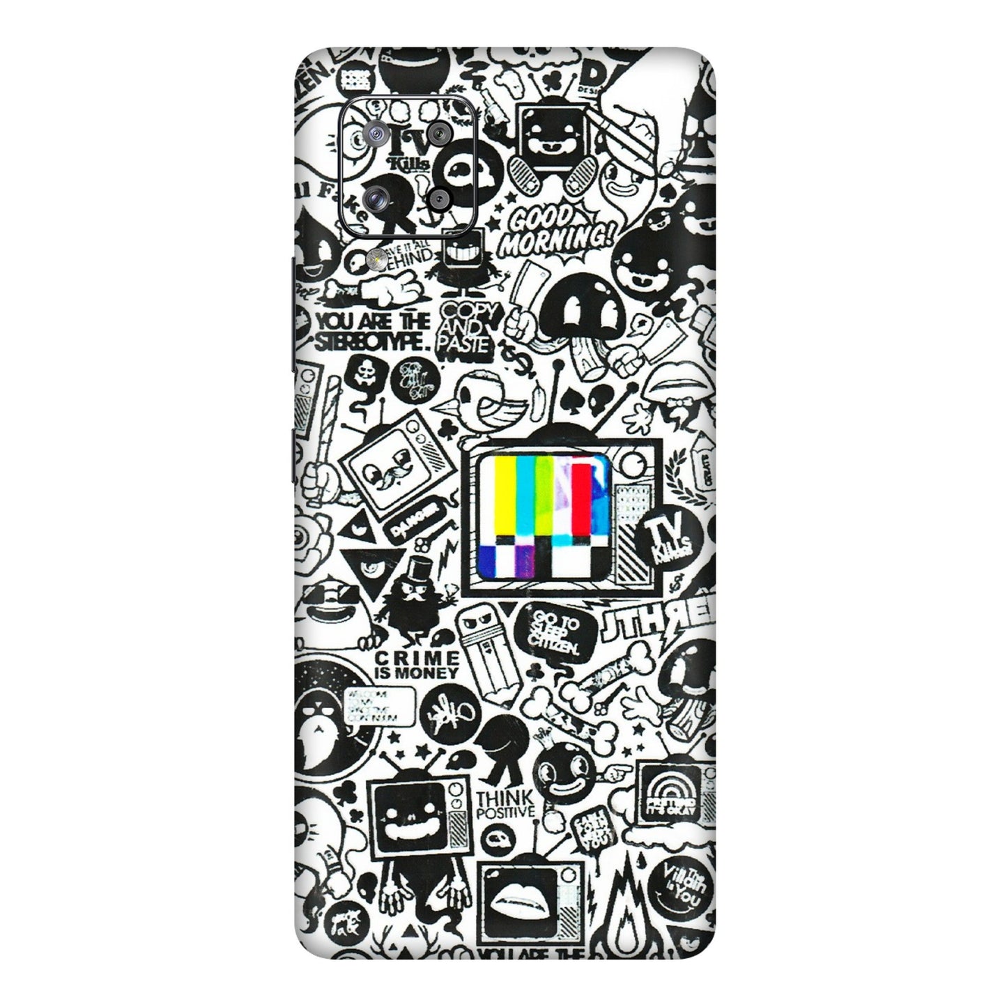 Samsung M/F/Note/Flip and C Phone Skins (All Models) - Doodles Positive Art - 3D Embossed Finish (L-263) Samsung Galaxy M42