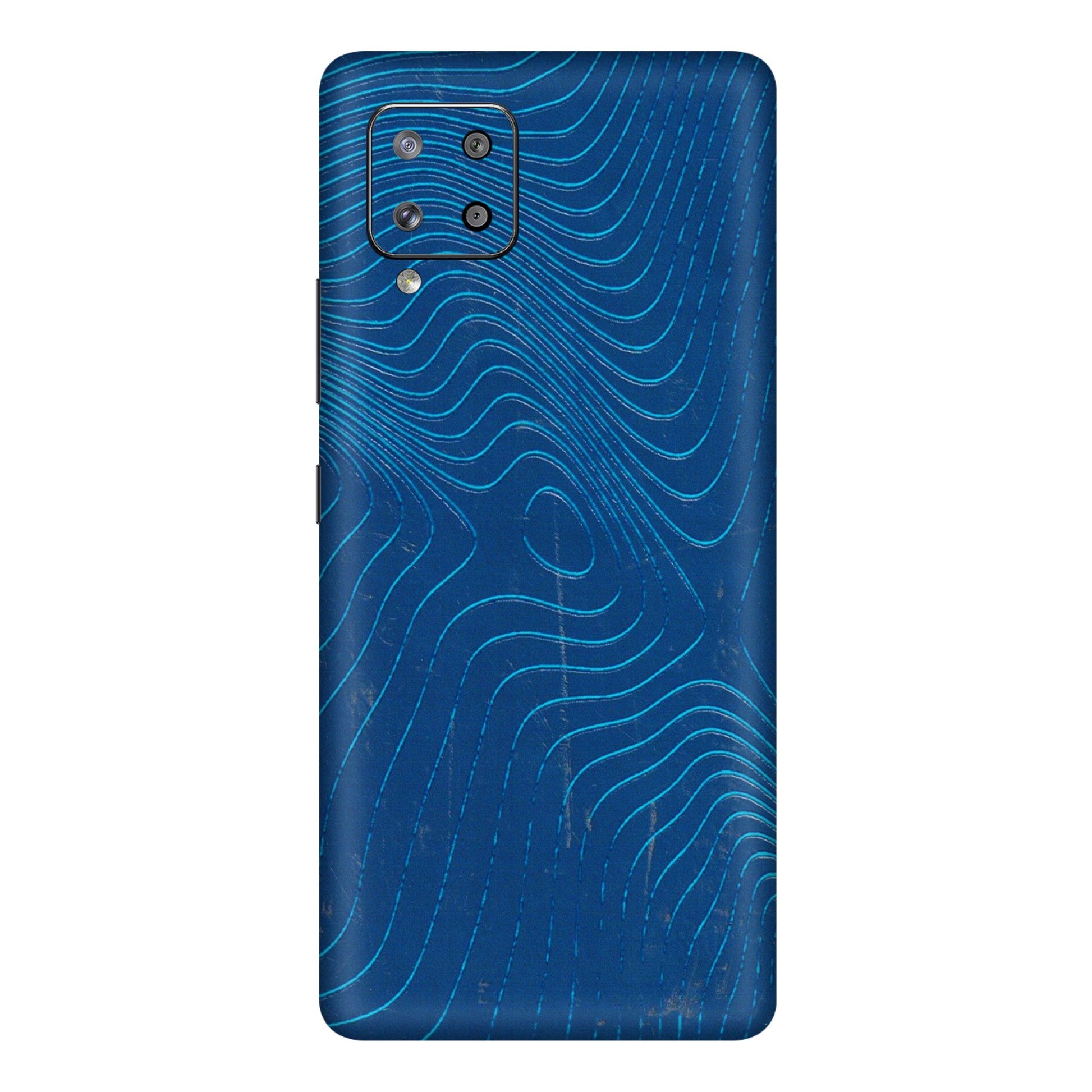 Samsung M/F/Note/Flip and C Phone Skins (All Models) - Abstract Blue Line Map - 3D Embossed Finish (L-272) Samsung Galaxy M42