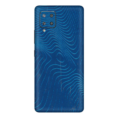 Samsung M/F/Note/Flip and C Phone Skins (All Models) - Abstract Blue Line Map - 3D Embossed Finish (L-272) Samsung Galaxy M42