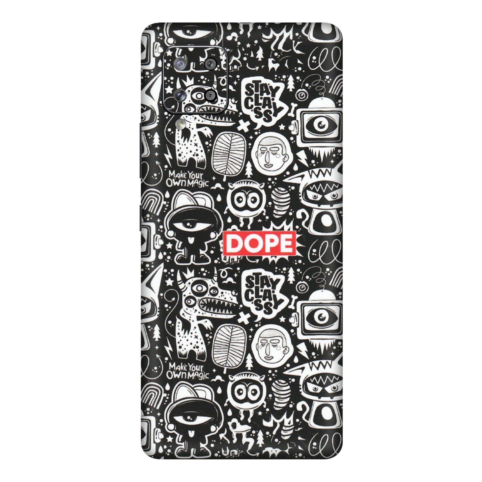 Samsung M/F/Note/Flip and C Phone Skins (All Models) - Dope Stay Classy Black Doodles - Matte Finish (M-126) Samsung Galaxy M42