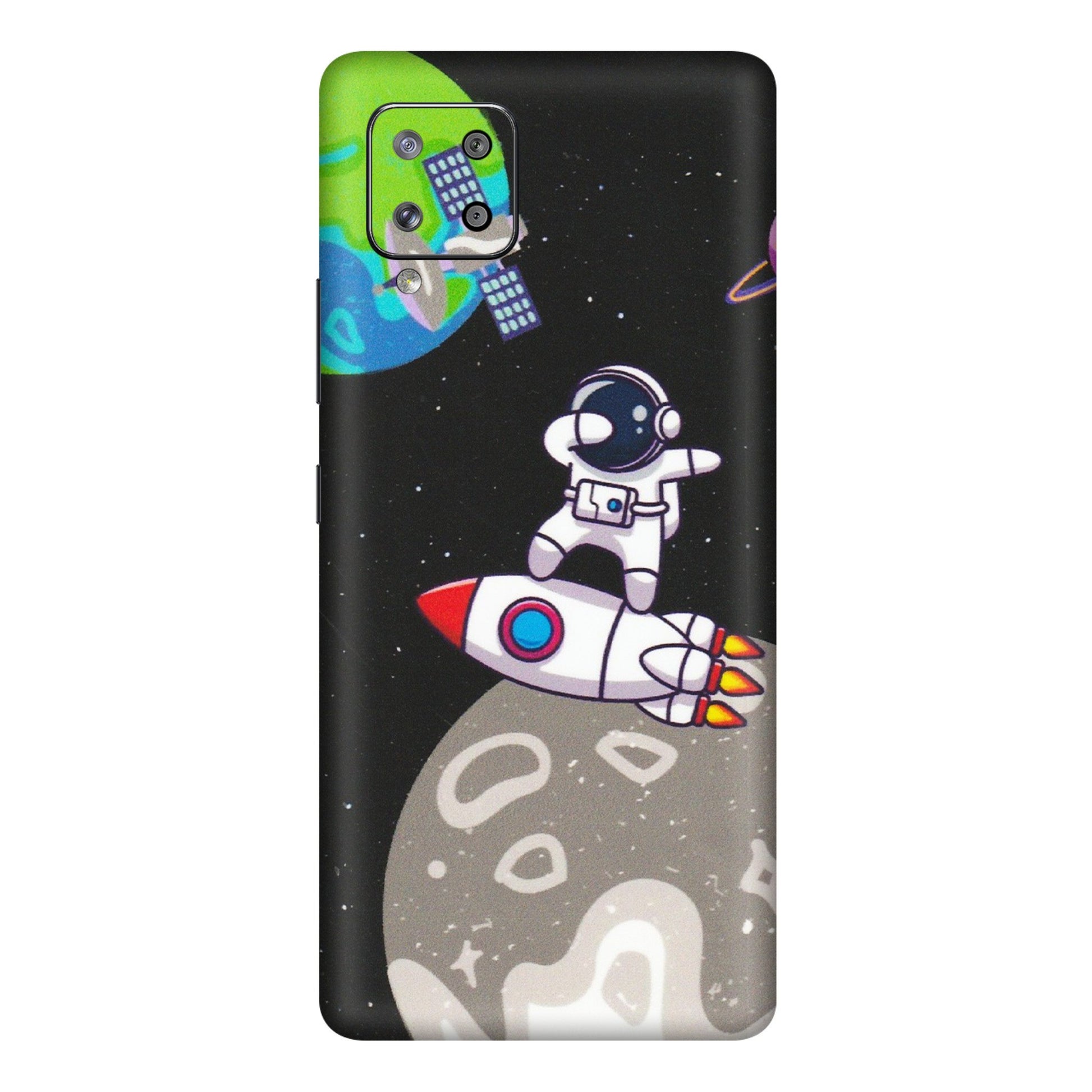 Samsung M/F/Note/Flip and C Phone Skins (All Models) - Astronaut Vibing Toon Running - Matte Finish (M-39) Samsung Galaxy M42