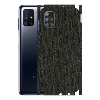 Samsung M/F/Note/Flip and C Phone Skins (All Models) - Black Abstract Pattern - 3D Embossed Finish (L-117) Samsung Galaxy M51