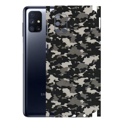 Samsung M/F/Note/Flip and C Phone Skins (All Models) - Black/Grey Camoflaunge - 3D Embossed Finish (L-142) Samsung Galaxy M51