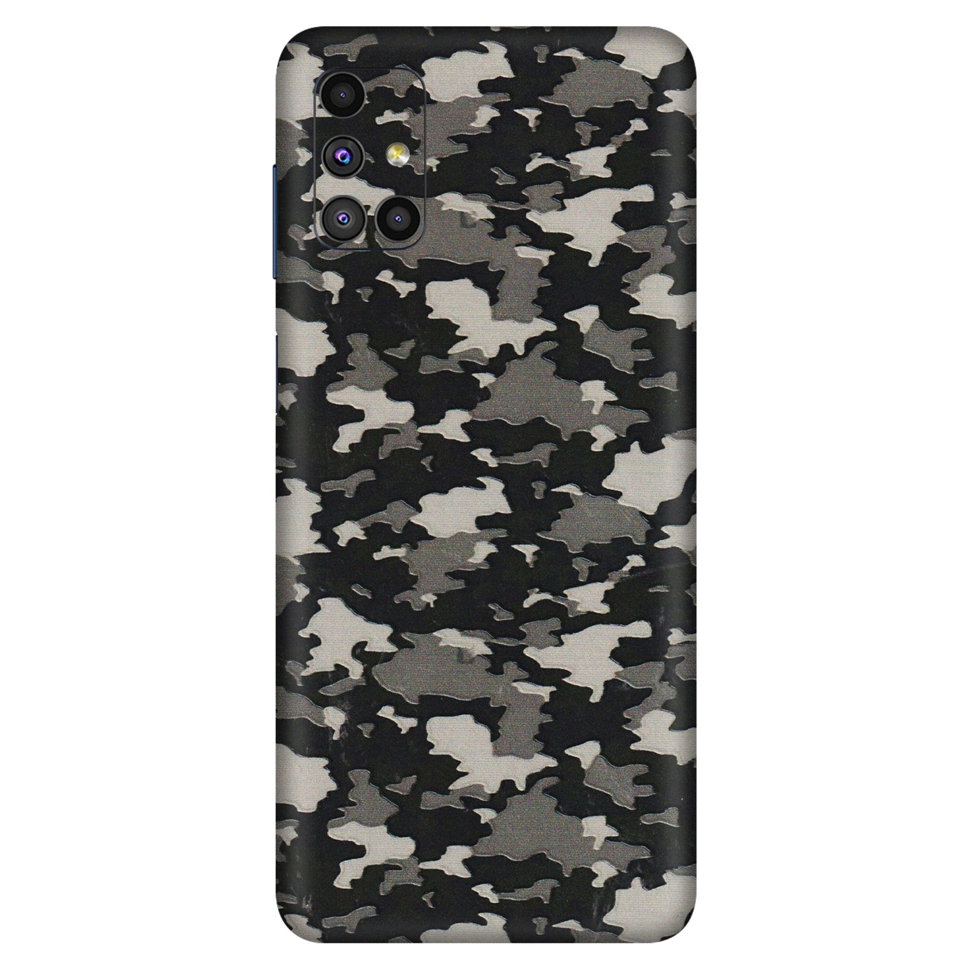 Samsung M/F/Note/Flip and C Phone Skins (All Models) - Black/Grey Camoflaunge - 3D Embossed Finish (L-142) Samsung Galaxy M51