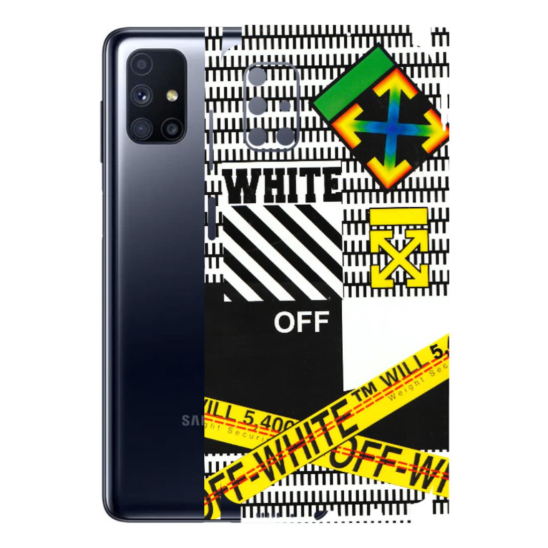 Samsung M/F/Note/Flip and C Phone Skins (All Models) - White Off Abstract - 3D Embossed Finish (L-172) Samsung Galaxy M51