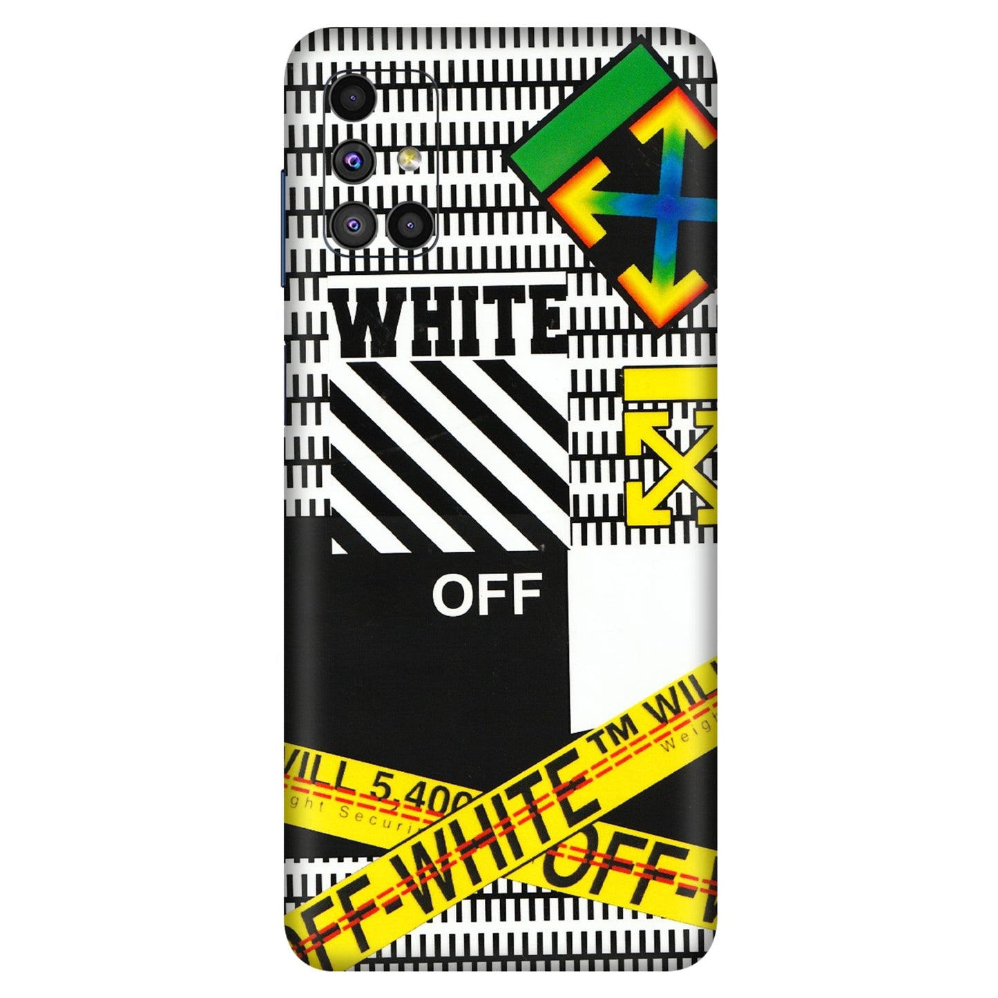 Samsung M/F/Note/Flip and C Phone Skins (All Models) - White Off Abstract - 3D Embossed Finish (L-172) Samsung Galaxy M51