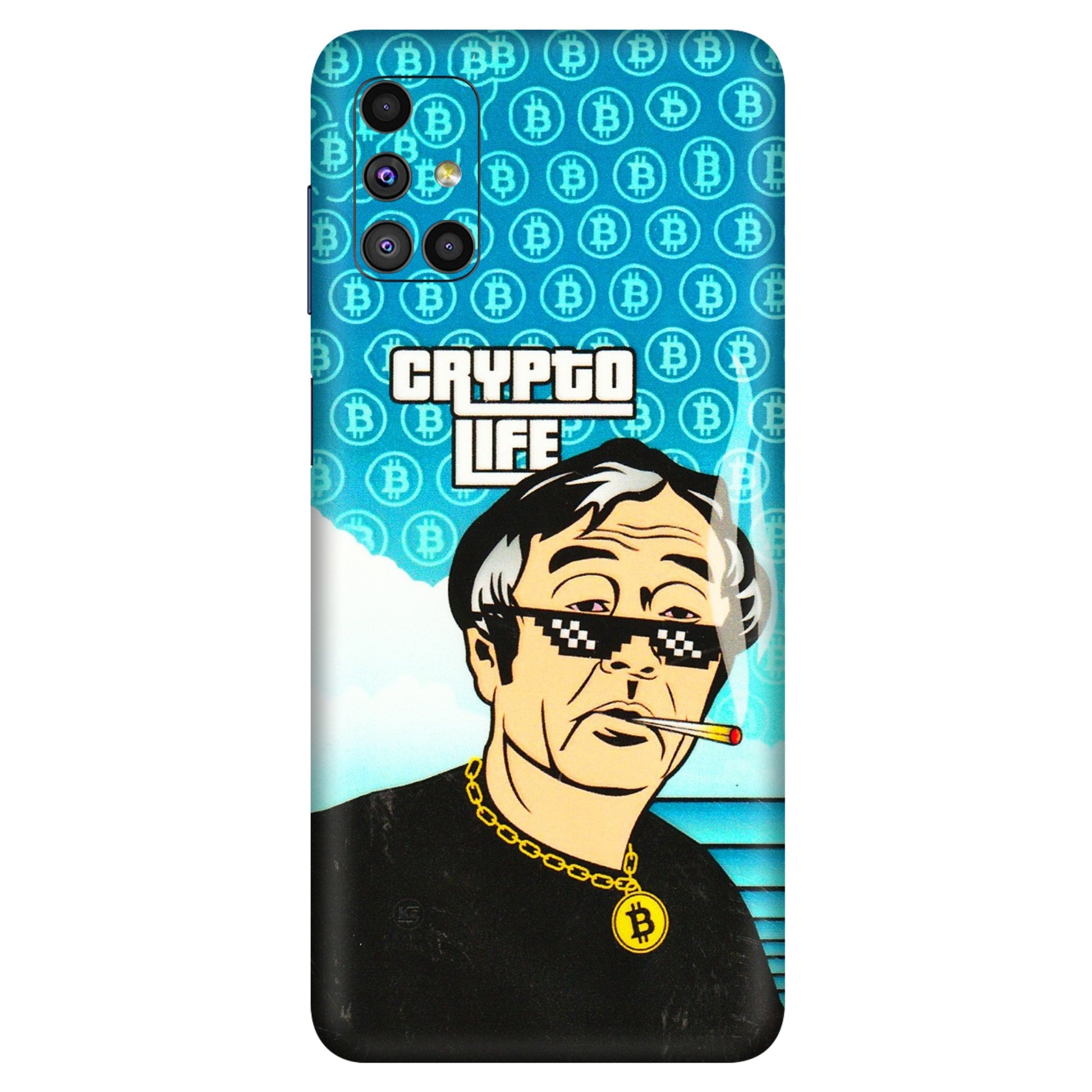 Samsung M/F/Note/Flip and C Phone Skins (All Models) - Crypto Thug Life - 3D Embossed Finish (L-179) Samsung Galaxy M51