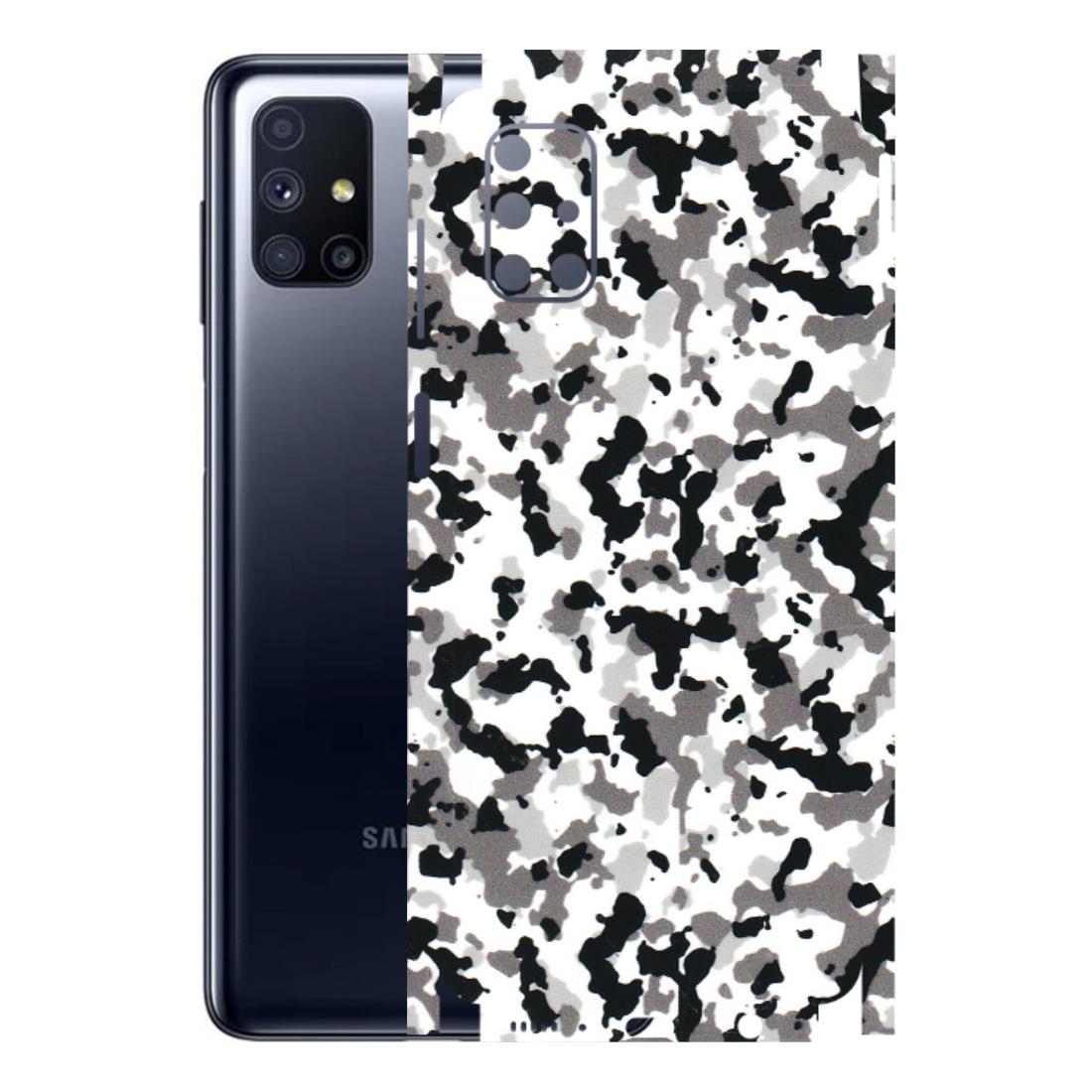 Samsung M/F/Note/Flip and C Phone Skins (All Models) - White Black Camouflage - 3D Embossed Finish (L-18) Samsung Galaxy M51
