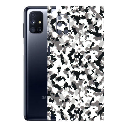Samsung M/F/Note/Flip and C Phone Skins (All Models) - White Black Camouflage - 3D Embossed Finish (L-18) Samsung Galaxy M51