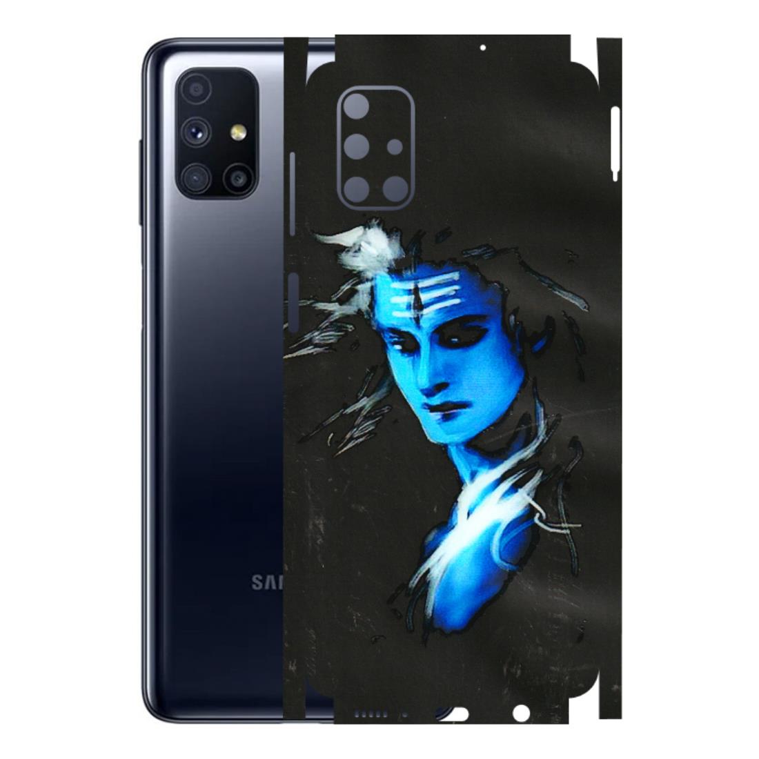 Samsung M/F/Note/Flip and C Phone Skins (All Models) - Har Har Mahadev Blue/Black - 3D Embossed Finish (L-185) Samsung Galaxy M51