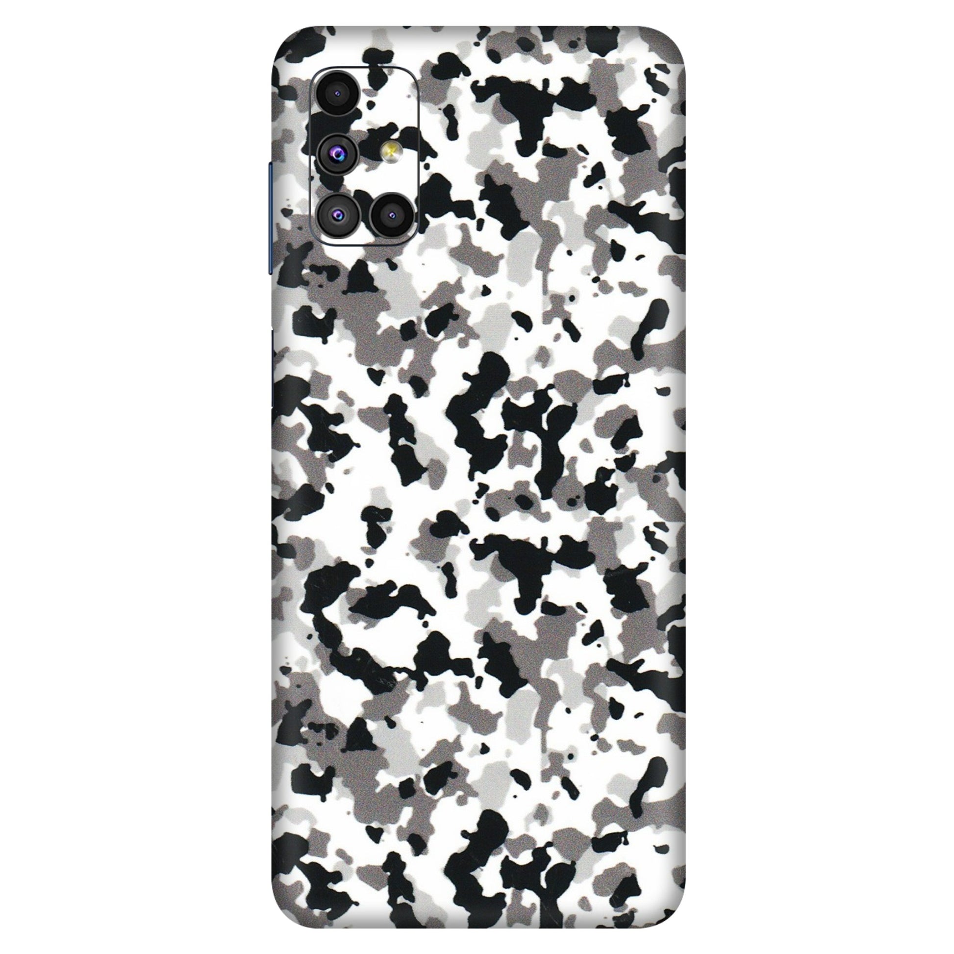 Samsung M/F/Note/Flip and C Phone Skins (All Models) - White Black Camouflage - 3D Embossed Finish (L-18) Samsung Galaxy M51