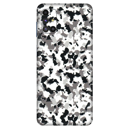 Samsung M/F/Note/Flip and C Phone Skins (All Models) - White Black Camouflage - 3D Embossed Finish (L-18) Samsung Galaxy M51