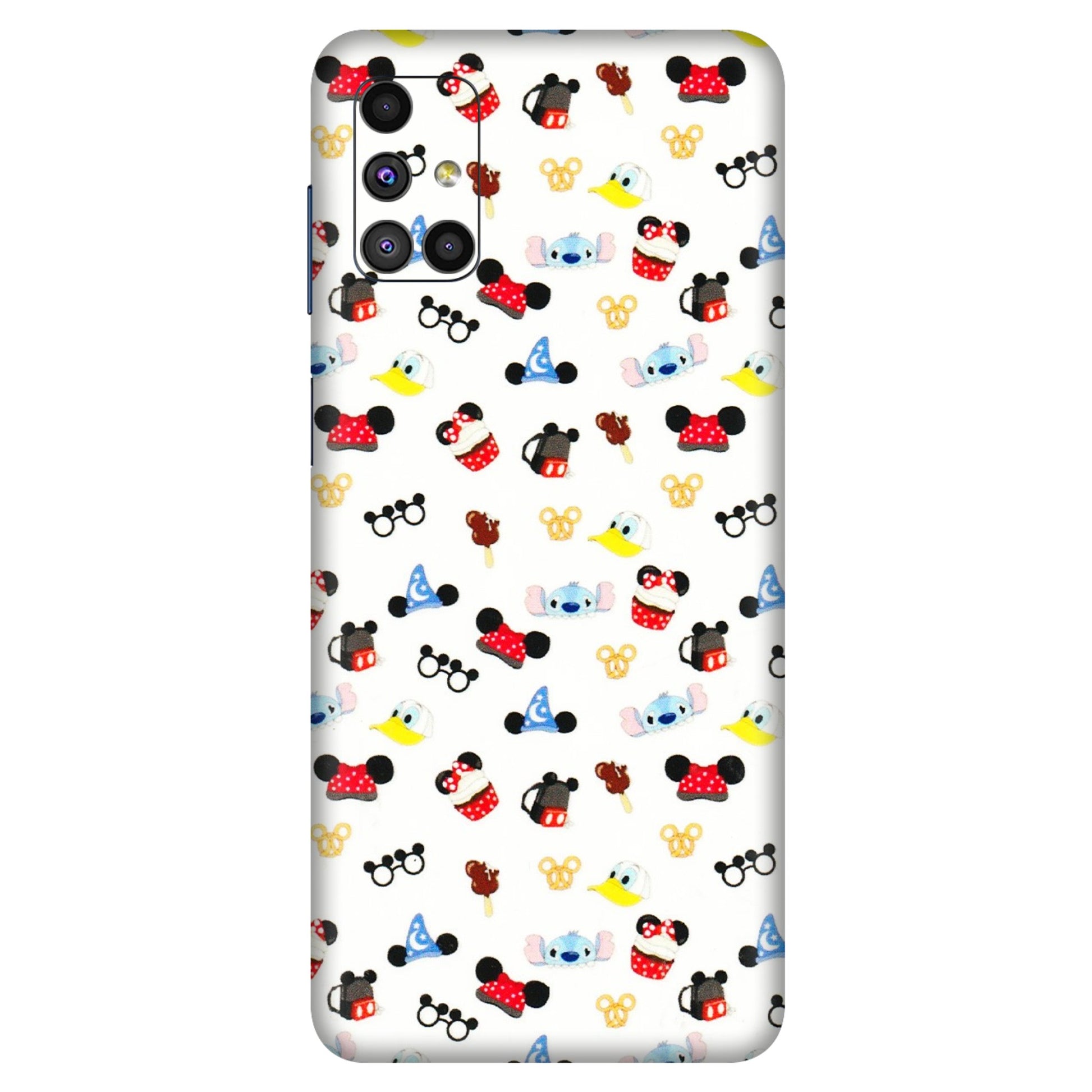 Samsung M/F/Note/Flip and C Phone Skins (All Models) - Minnie Mouse & Donald Doodles s - 3D Embossed Finish (L-194) Samsung Galaxy M51