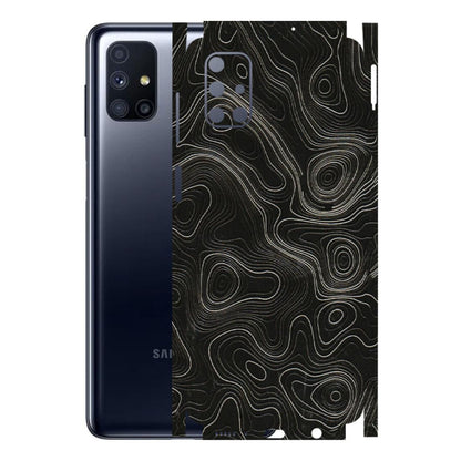 Samsung M/F/Note/Flip and C Phone Skins (All Models) - Black Swirl - 3D Embossed Finish (L-196) Samsung Galaxy M51