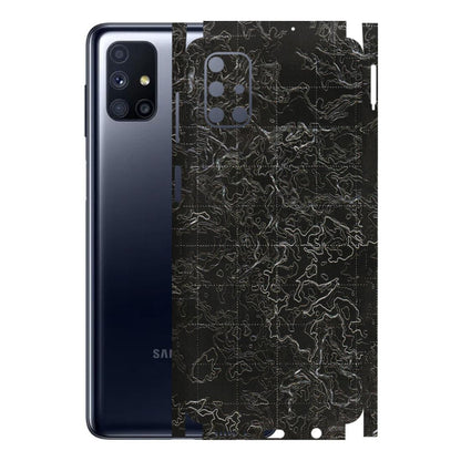 Samsung M/F/Note/Flip and C Phone Skins (All Models) - Black map Texture - 3D Embossed Finish (L-201) Samsung Galaxy M51