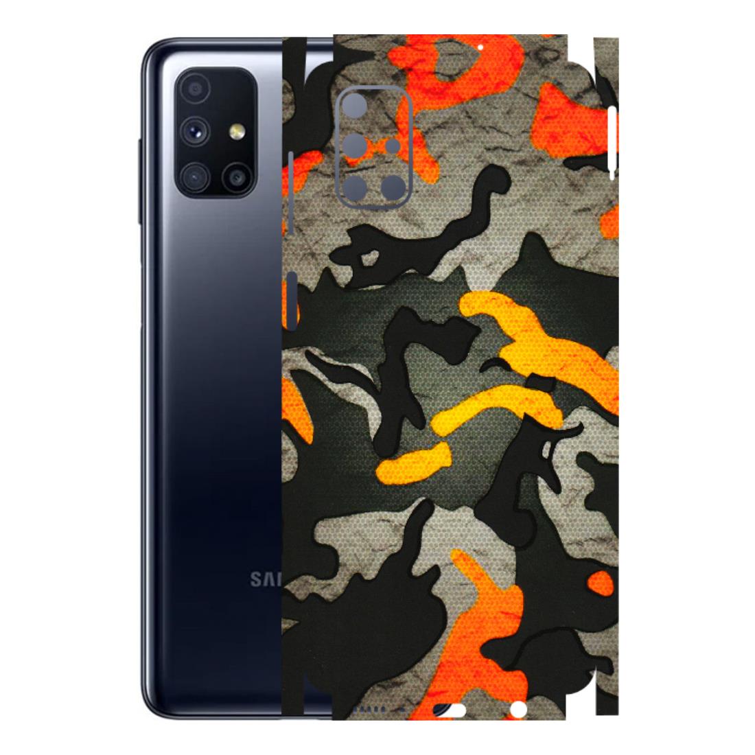 Samsung M/F/Note/Flip and C Phone Skins (All Models) - Orange Camouflage - 3D Embossed Finish (L-204) Samsung Galaxy M51