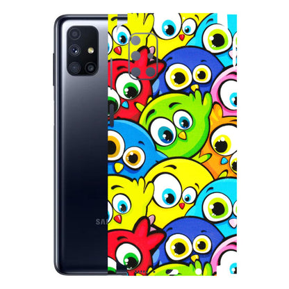 Samsung M/F/Note/Flip and C Phone Skins (All Models) - Cute Fluffy Birds - 3D Embossed Finish (L-213) Samsung Galaxy M51