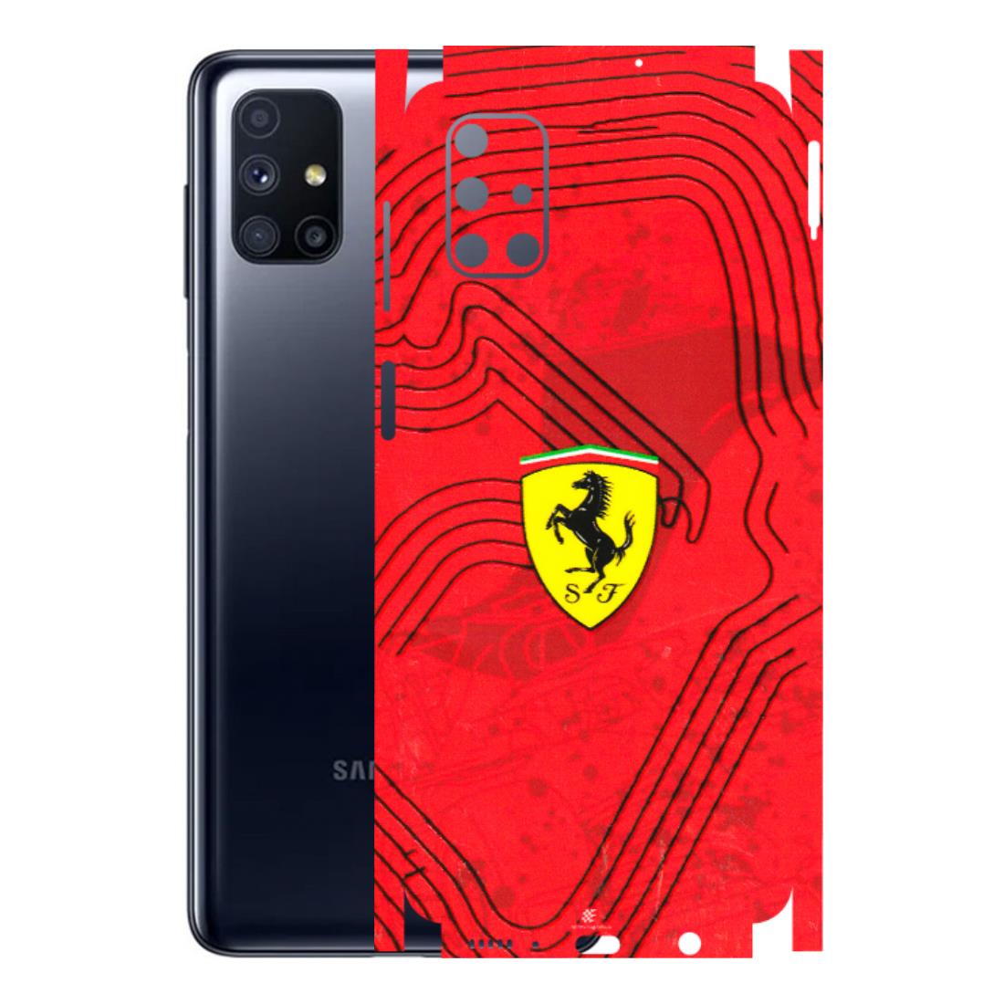 Samsung M/F/Note/Flip and C Phone Skins (All Models) - Red Ferrari Logo Stylish - 3D Embossed Finish (L-238) Samsung Galaxy M51