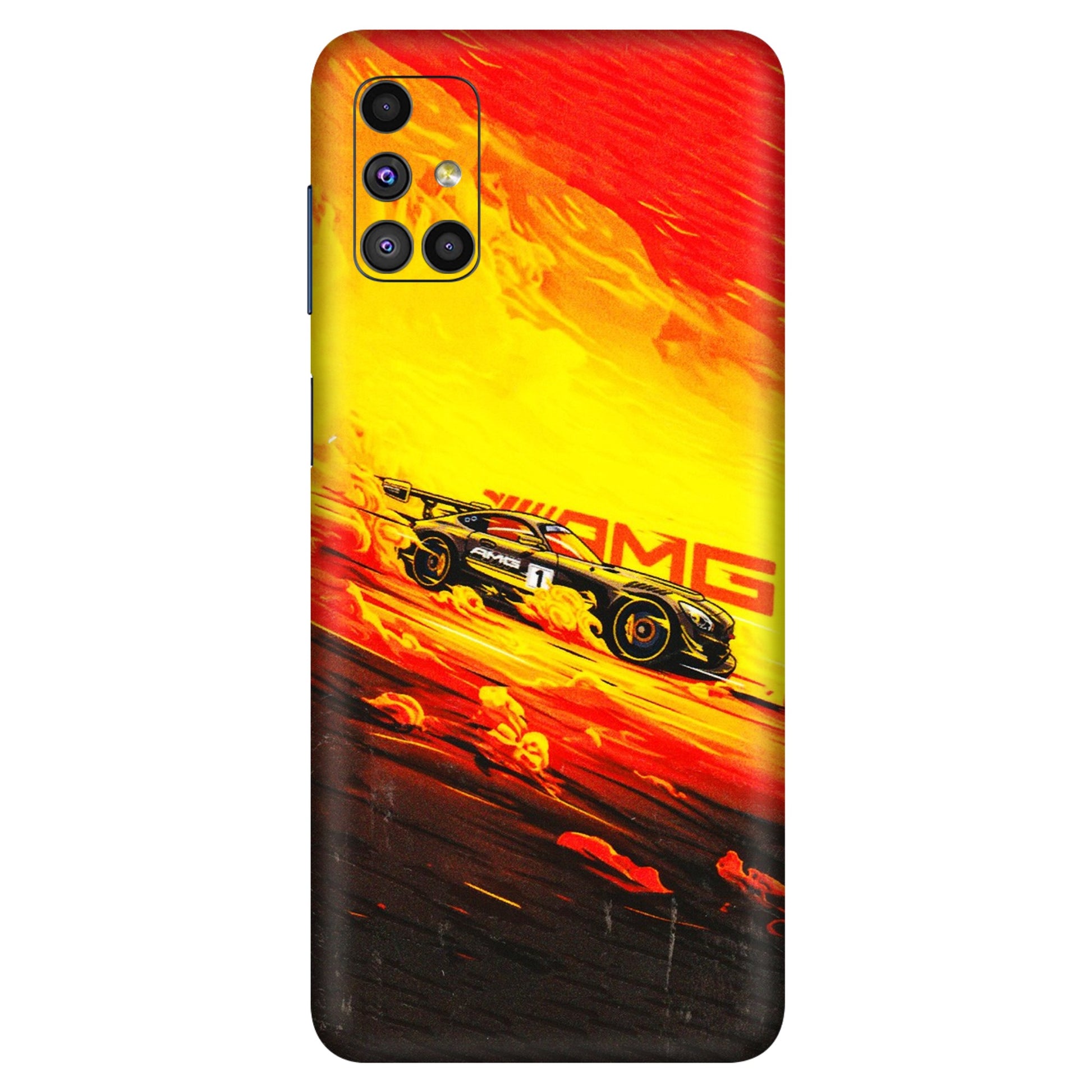 Samsung M/F/Note/Flip and C Phone Skins (All Models) - AMG Car Speed Cover - 3D Embossed Finish (L-256) Samsung Galaxy M51