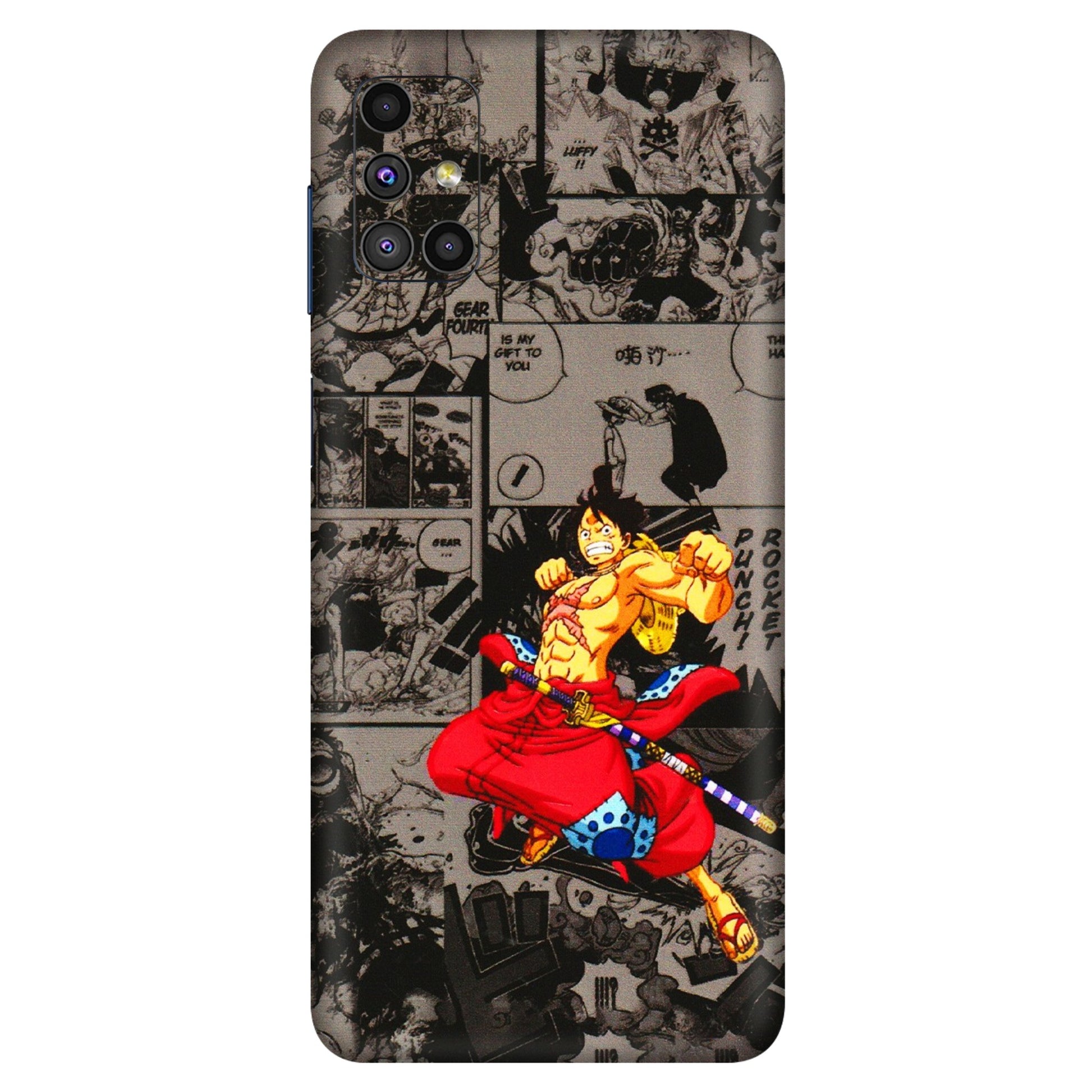 Samsung M/F/Note/Flip and C Phone Skins (All Models) - One Piece Rocket Punch Manga - 3D Embossed Finish (L-25) Samsung Galaxy M51