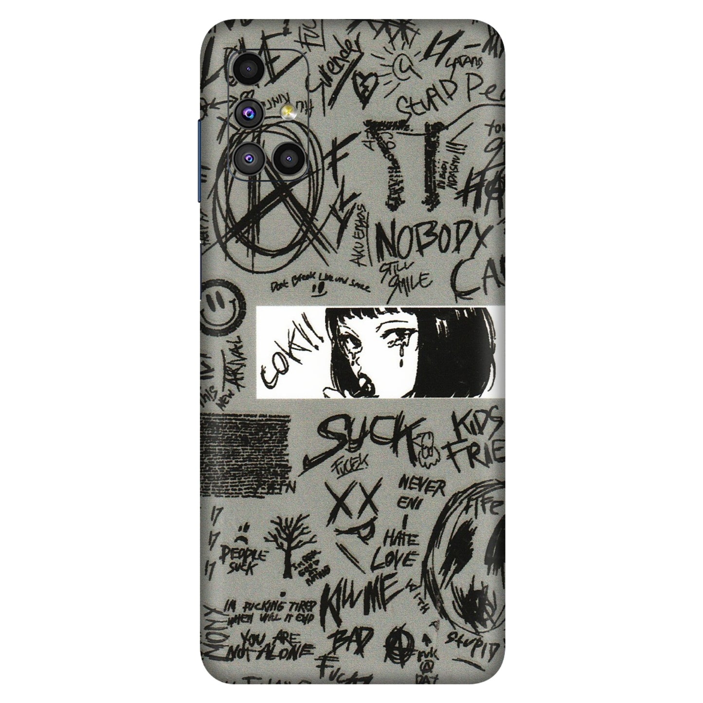Samsung M/F/Note/Flip and C Phone Skins (All Models) - Never Have Love Anime - 3D Embossed Finish (L-260) Samsung Galaxy M51