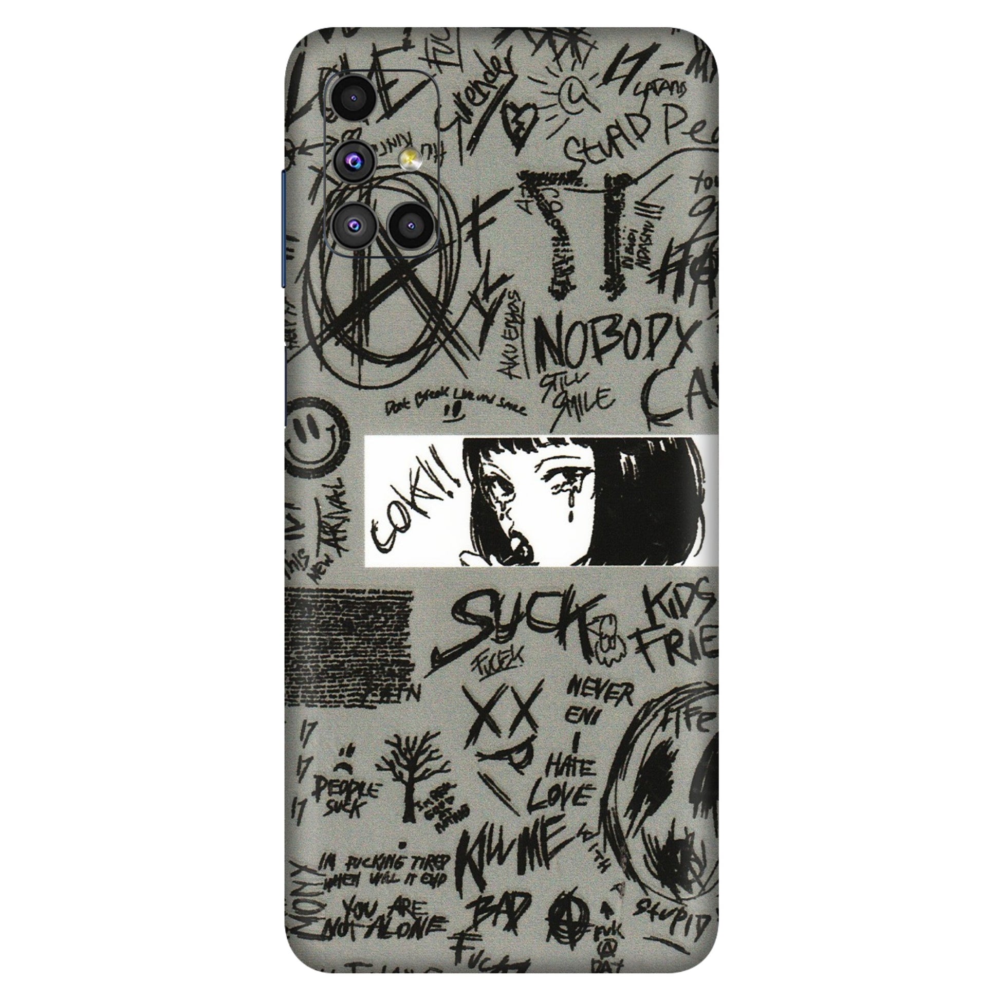 Samsung M/F/Note/Flip and C Phone Skins (All Models) - Never Have Love Anime - 3D Embossed Finish (L-260) Samsung Galaxy M51