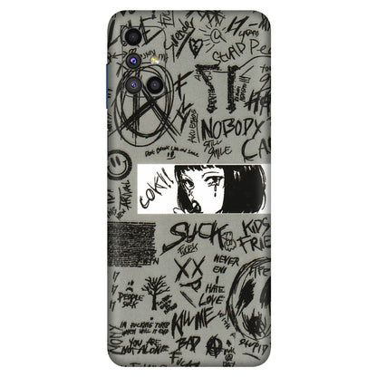 Samsung M/F/Note/Flip and C Phone Skins (All Models) - Never Have Love Anime - 3D Embossed Finish (L-260) Samsung Galaxy M51