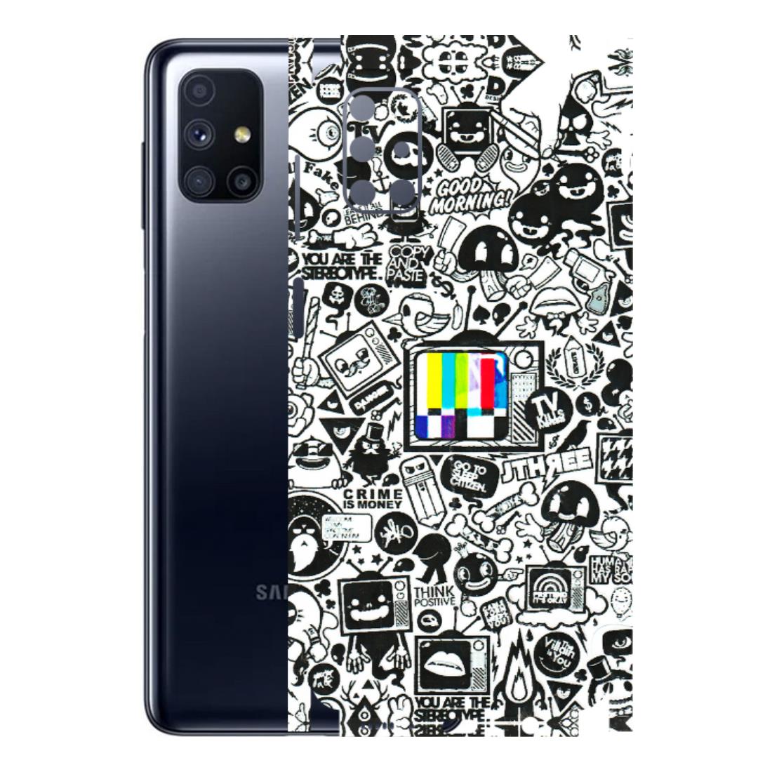 Samsung M/F/Note/Flip and C Phone Skins (All Models) - Doodles Positive Art - 3D Embossed Finish (L-263) Samsung Galaxy M51