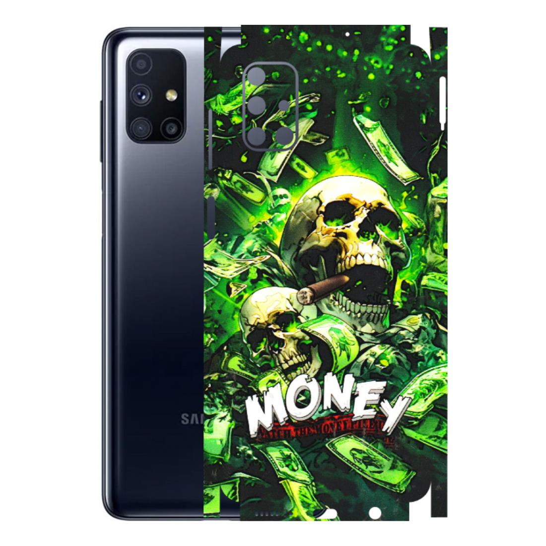Samsung M/F/Note/Flip and C Phone Skins (All Models) - Skull Money - 3D Embossed Finish (L-303) Samsung Galaxy M51