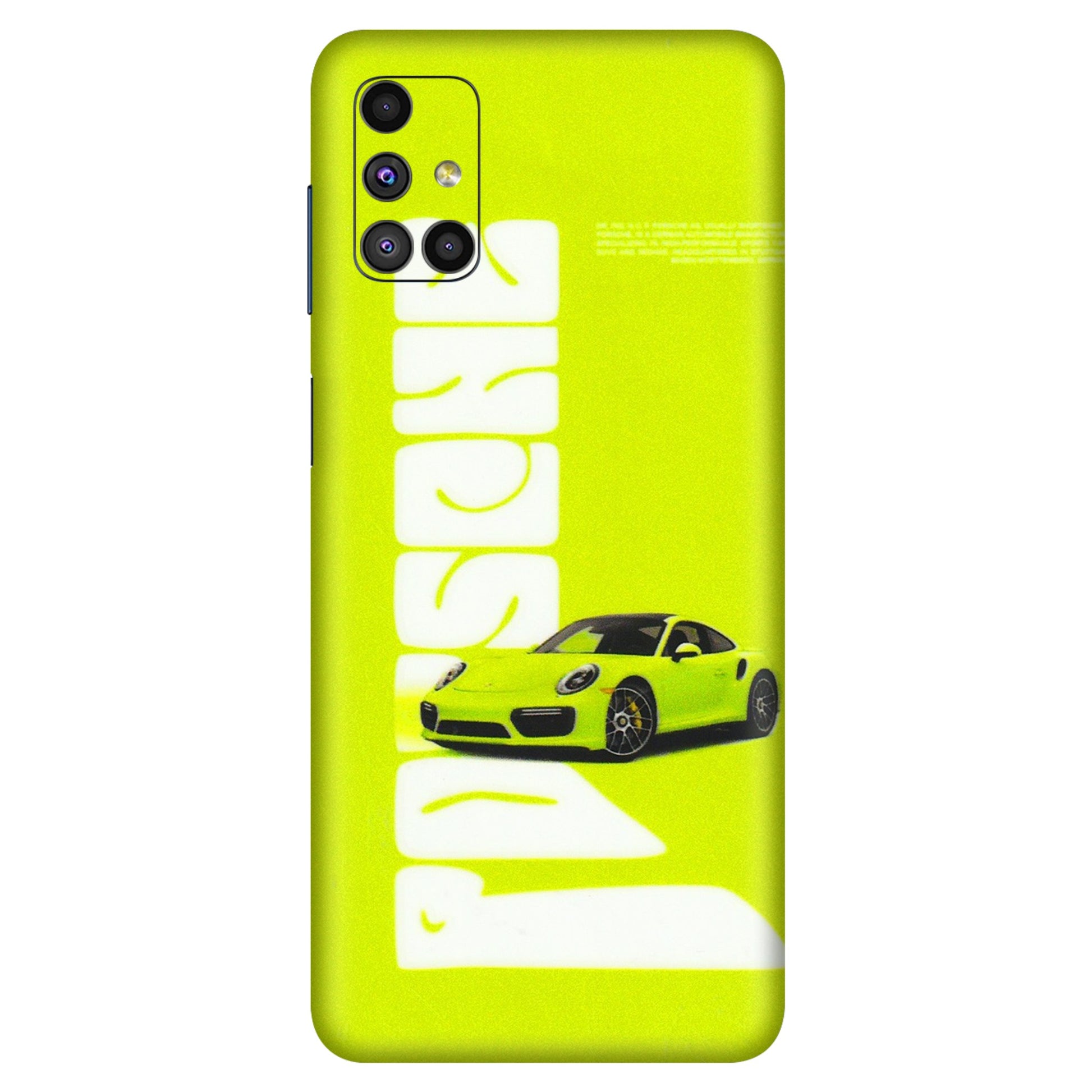 Samsung M/F/Note/Flip and C Phone Skins (All Models) - Lime Green Porche - 3D Embossed Finish (L-30) Samsung Galaxy M51